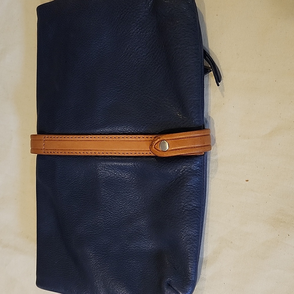 Christopher Kon clutch leather bag super soft leather silver hardware two-tone
